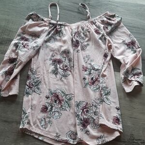 Floral Off-Shoulder Pink Top